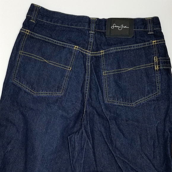 Sean John (P. Diddy) Y2K Dark Wash Embroidered Logo Jorts- Denim/Jean Shorts 20 - Picture 7 of 9